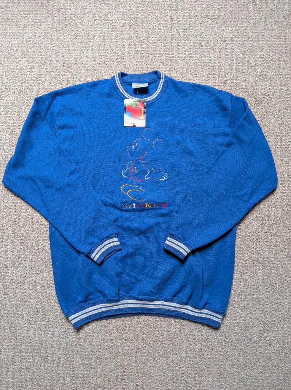 Vintage‎ 90s XL Mickey Unlimited Genus Sweatshirt Blue Embroidered NWT